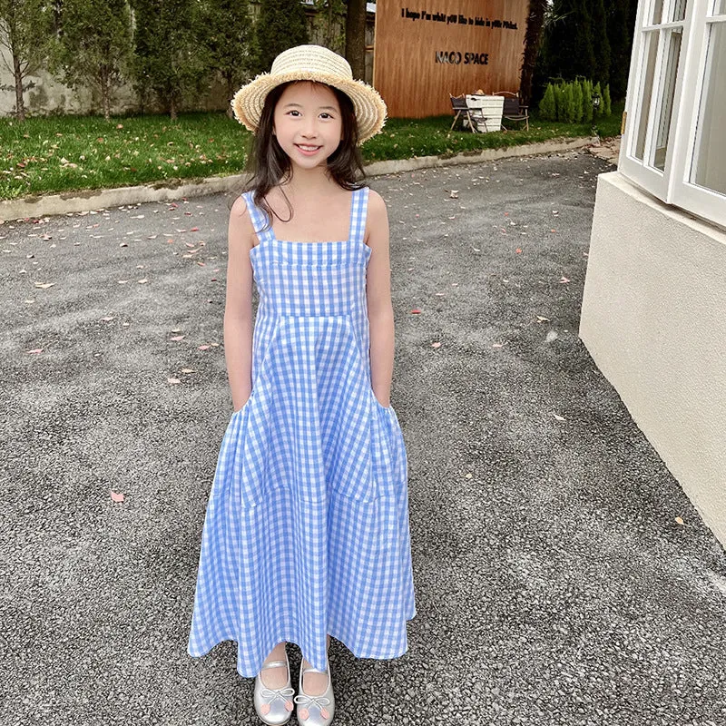 格子大摆裙 Gingham Maxi Dress