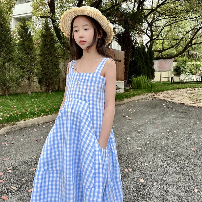 格子大摆裙 Gingham Maxi Dress