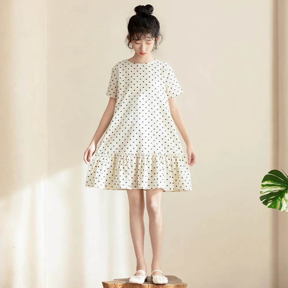 波点荷叶边连衣裙 Polka Dot Ruffle Dress