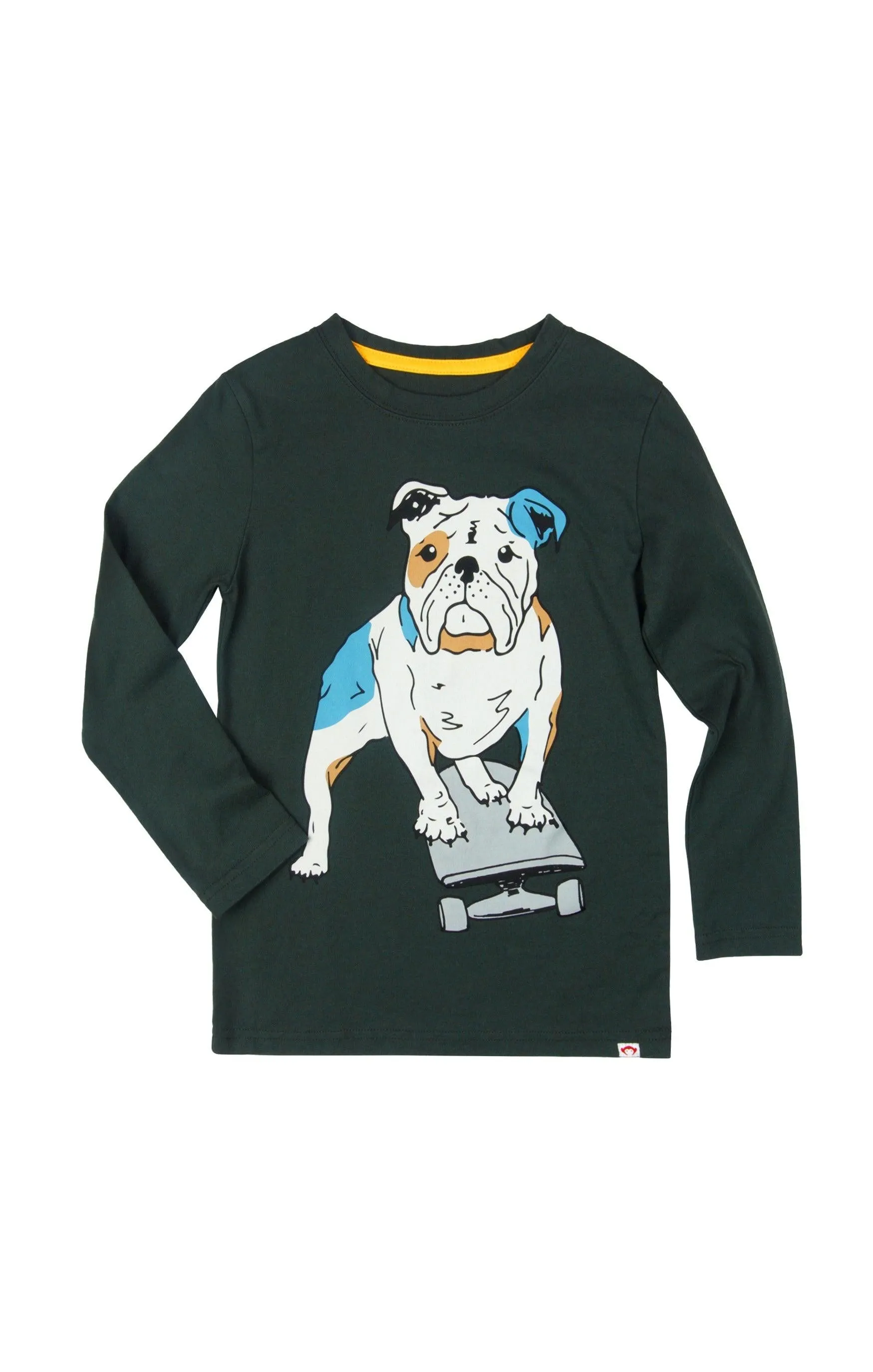 100% Cotton Long Sleeve Tee | Skater Pup Iron | Appaman