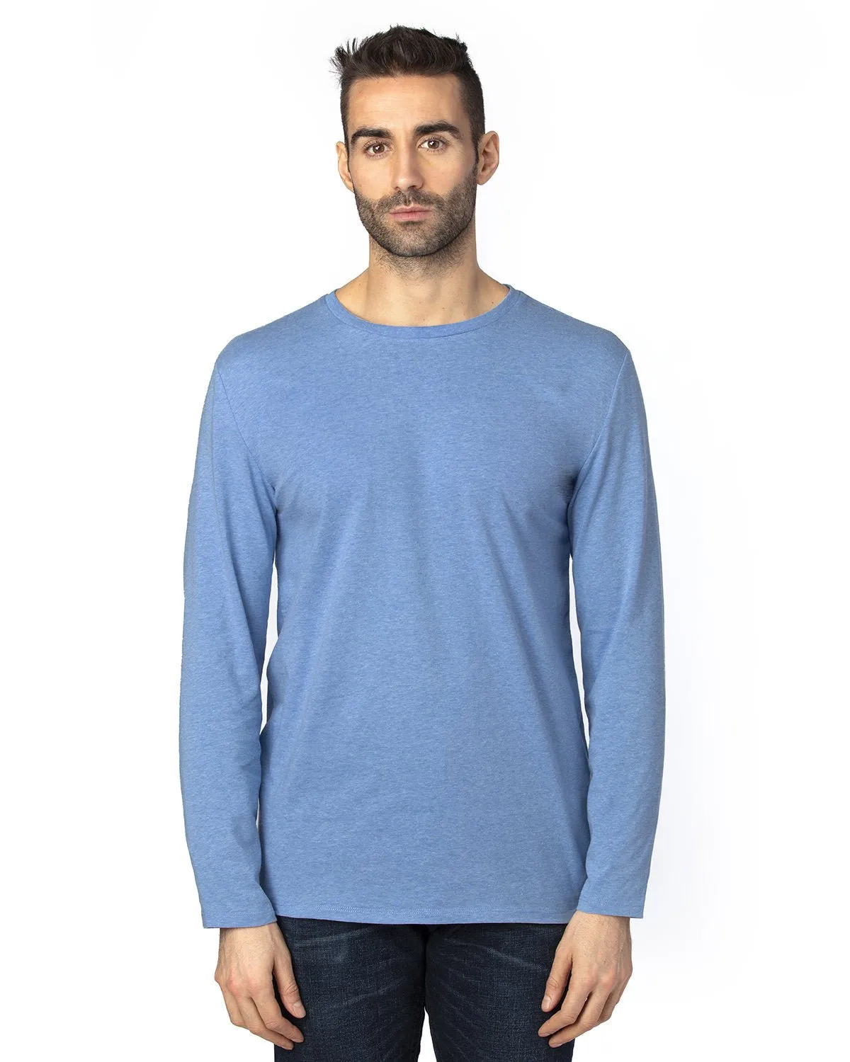 100LS-Threadfast Apparel-ROYAL HEATHER