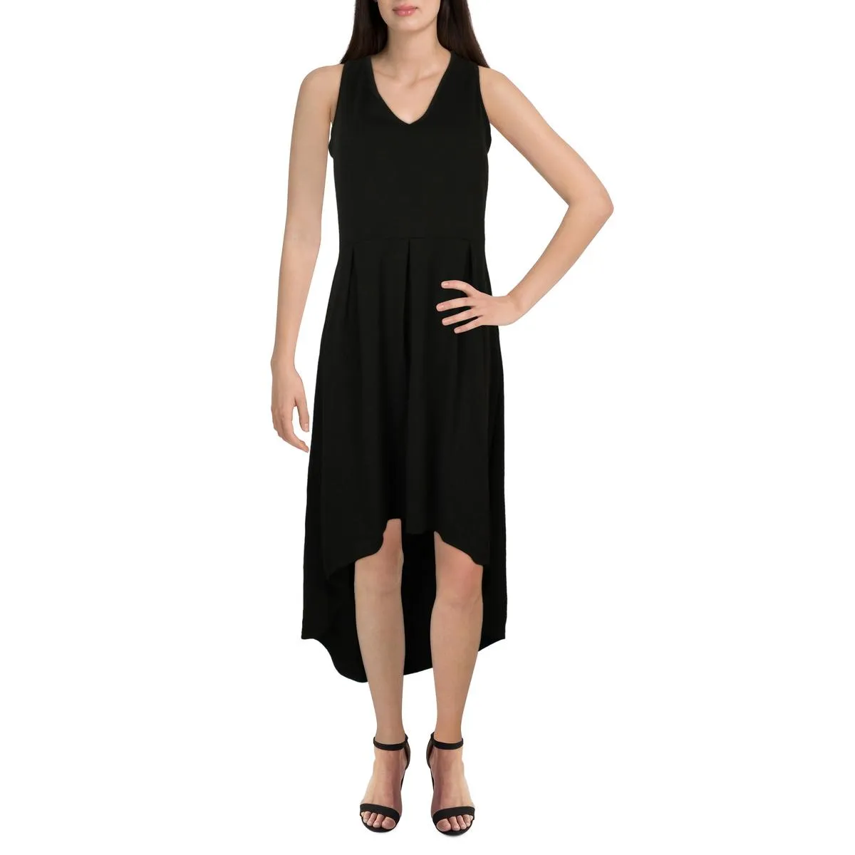 24seven Comfort Apparel Womens Knit Sleeveless Fit & Flare Dress