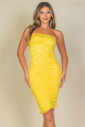 4-way Ruched Tube Midi Dress