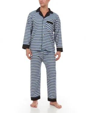 Adam Baker Men's Sleepwear Long Sleeve Button Down Woven Pajama Set for Men Cotton-Blend Broadcloth Pajama Set