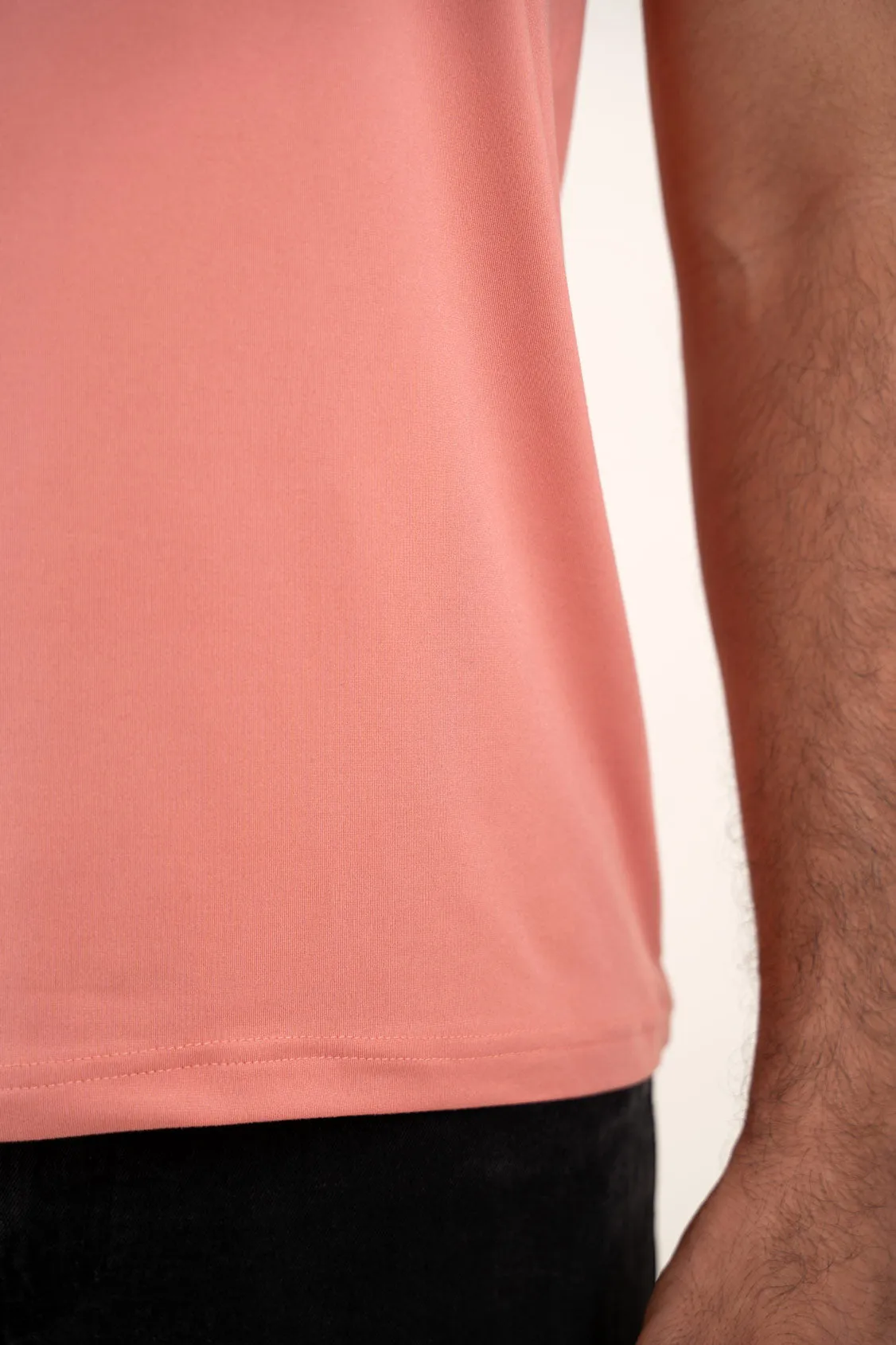 Archer Peach Henley Tshirt  For Men