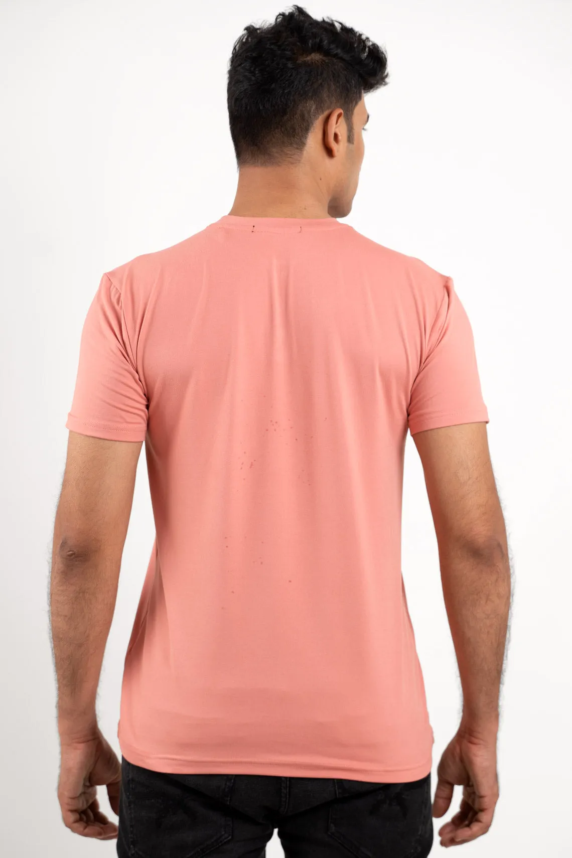 Archer Peach Henley Tshirt  For Men