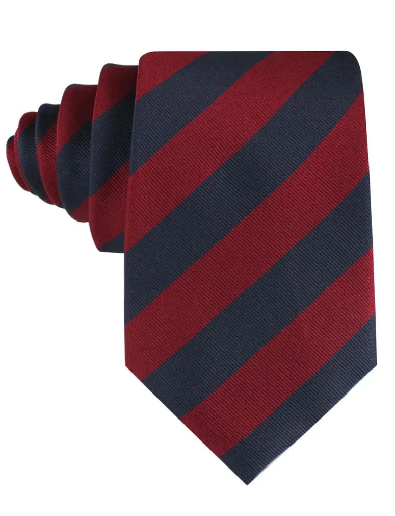 Awning Striped Tie - Burgundy & Navy Blue