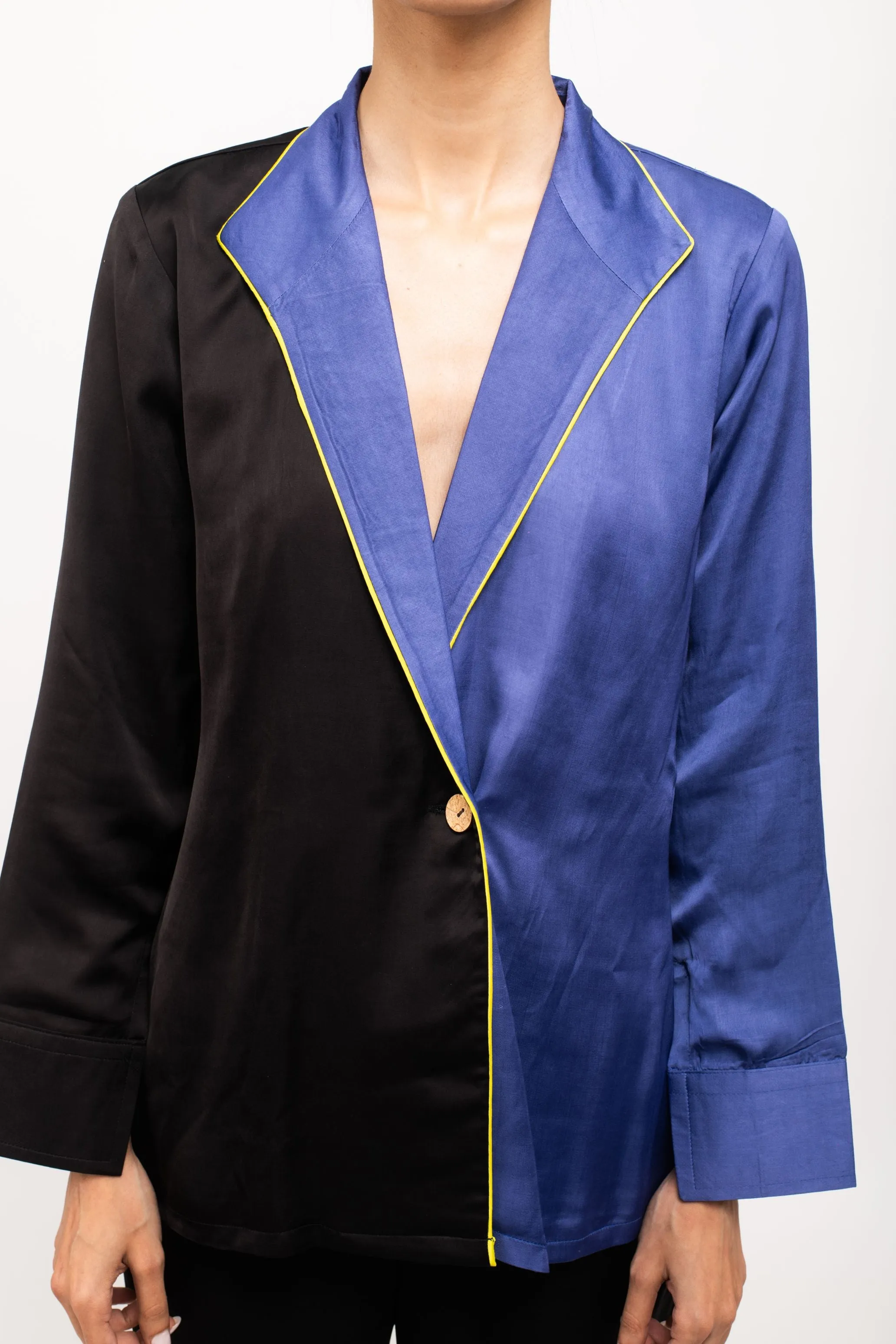 Black-Blue Blazer Set