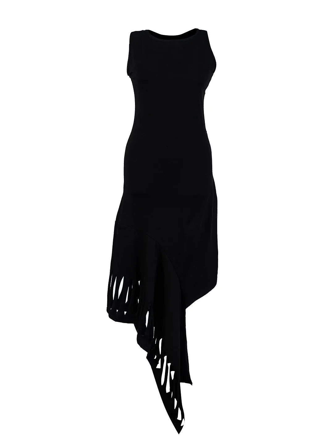 Black Dress With Cutout Hem