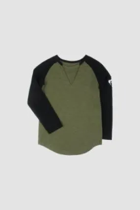 Boys Shirt | Baseball Tee - Olive | Appaman