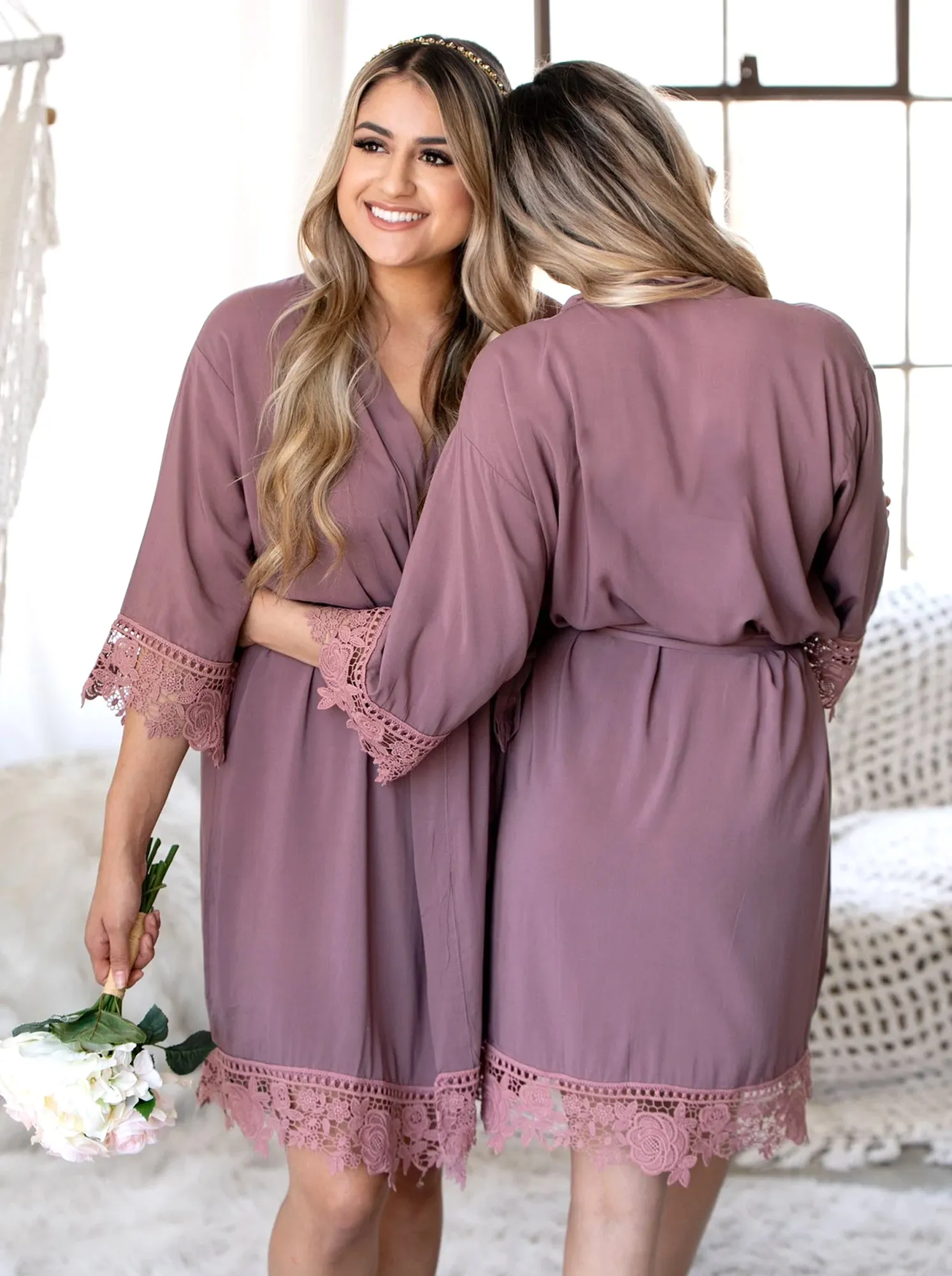 Brides Cotton Lace Robes