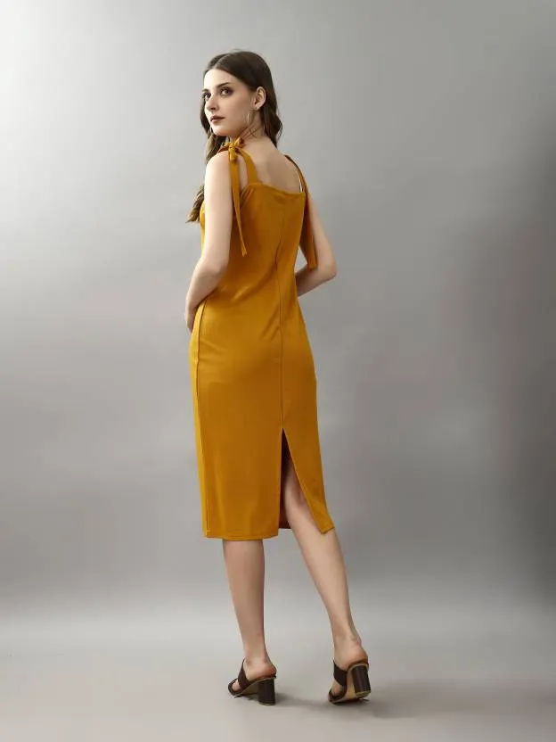 Chic Yellow Elegance Bodycon Dress