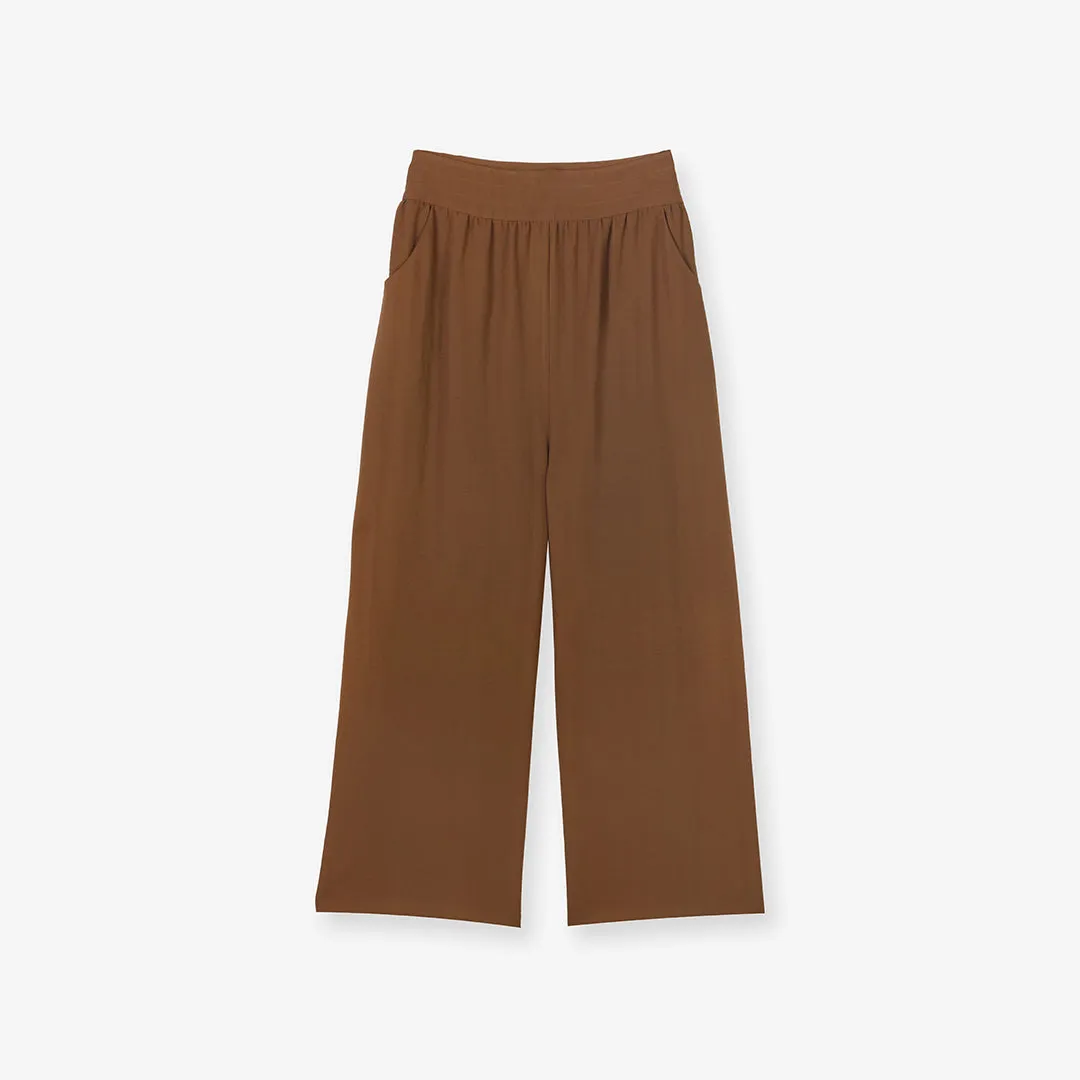 Choice Solid Wide Leg Trousers Brown