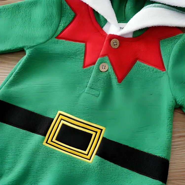 Christmas Cute Elf Jumpsuit Romper Set