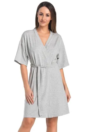 Cooling Black Viscose Women's Bathrobe for Hot Weather