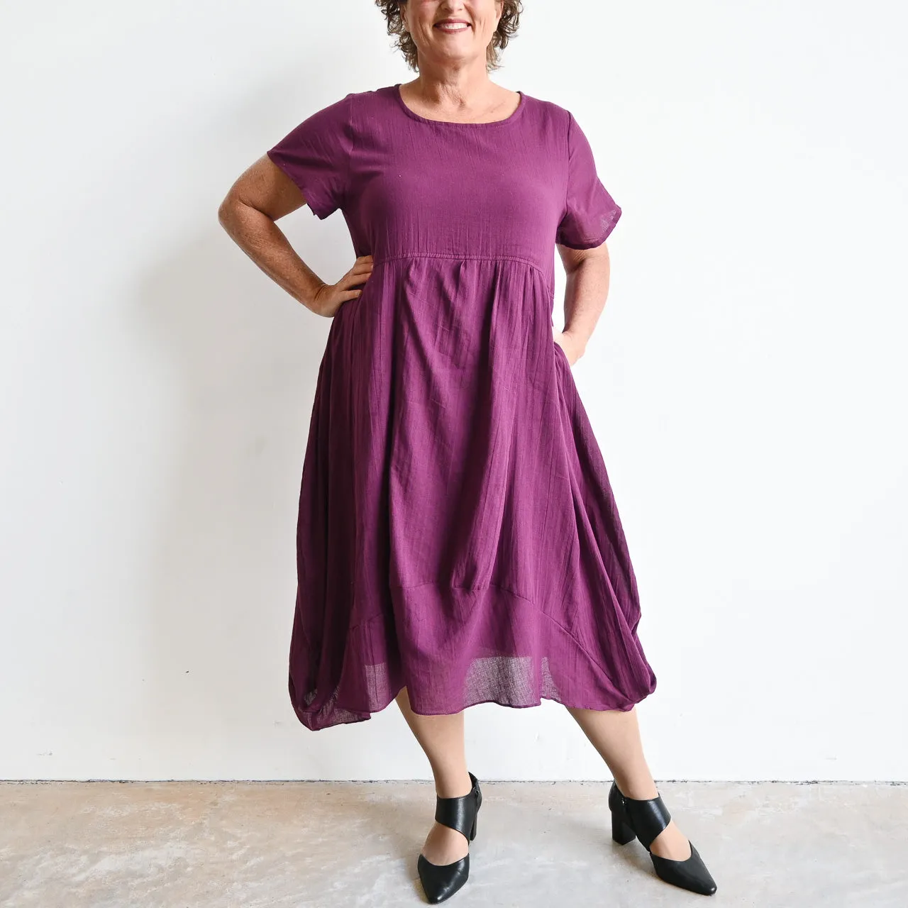 Cotton Cascade Midi Dress