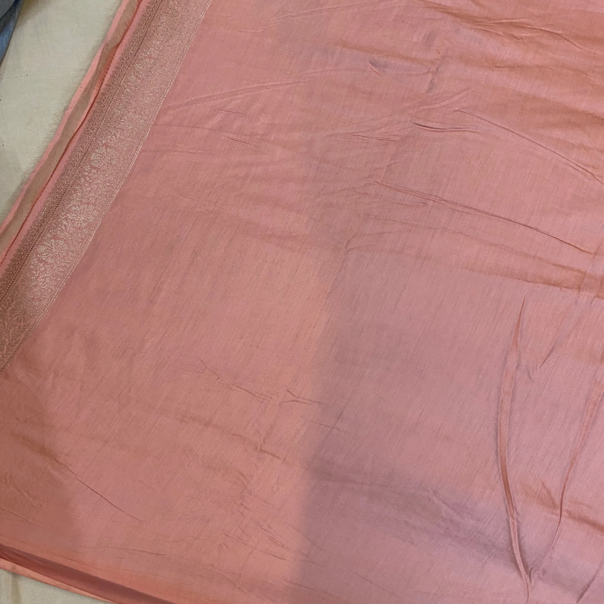 Delicate Baby Pink Handloom Banarasi Silk Sari