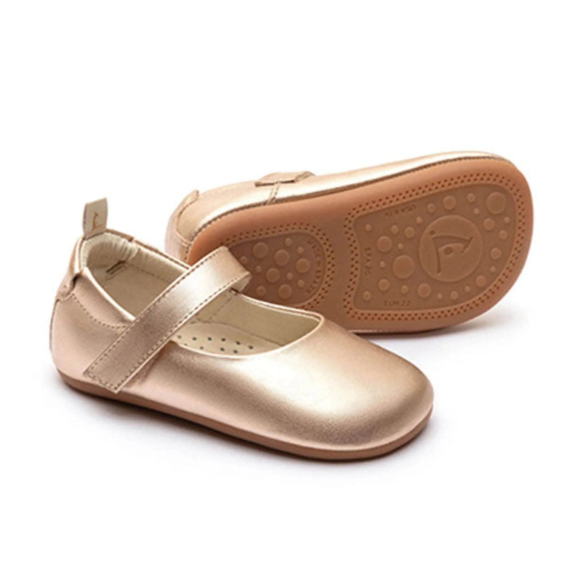 Dolly Mary Janes - Metallic Salmon (Baby)