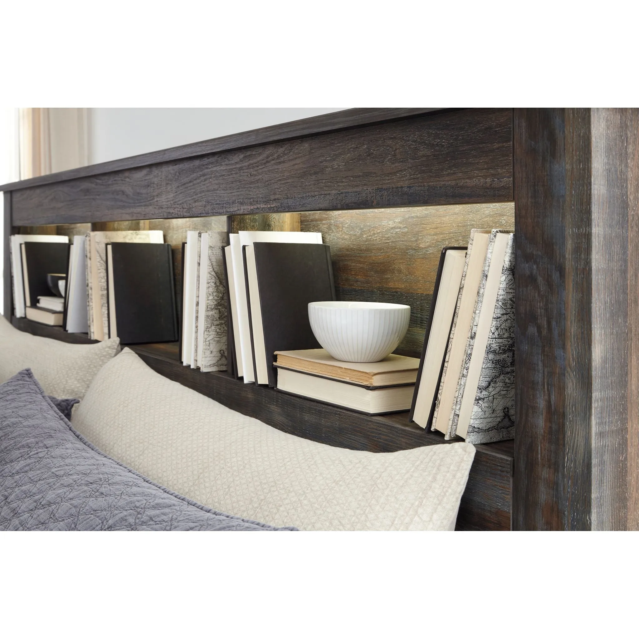 Drystan Bookcase Headboard - Multi