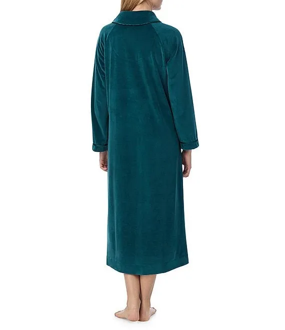 Eileen West Velour Long Zip Robe