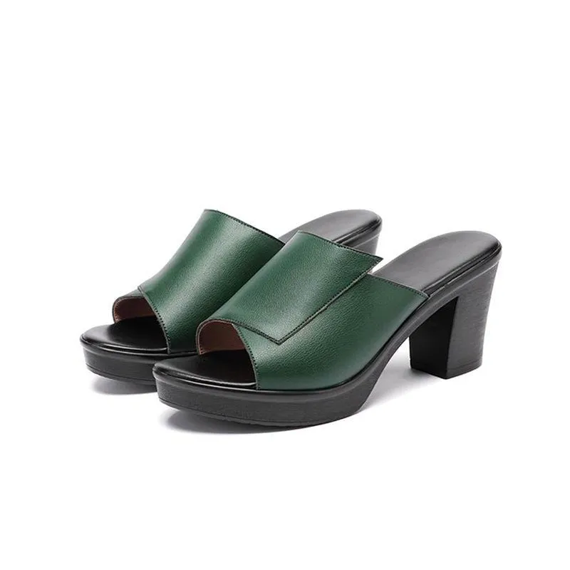 Elegant Minimalist Genuine Leather Non-Slip Sandals