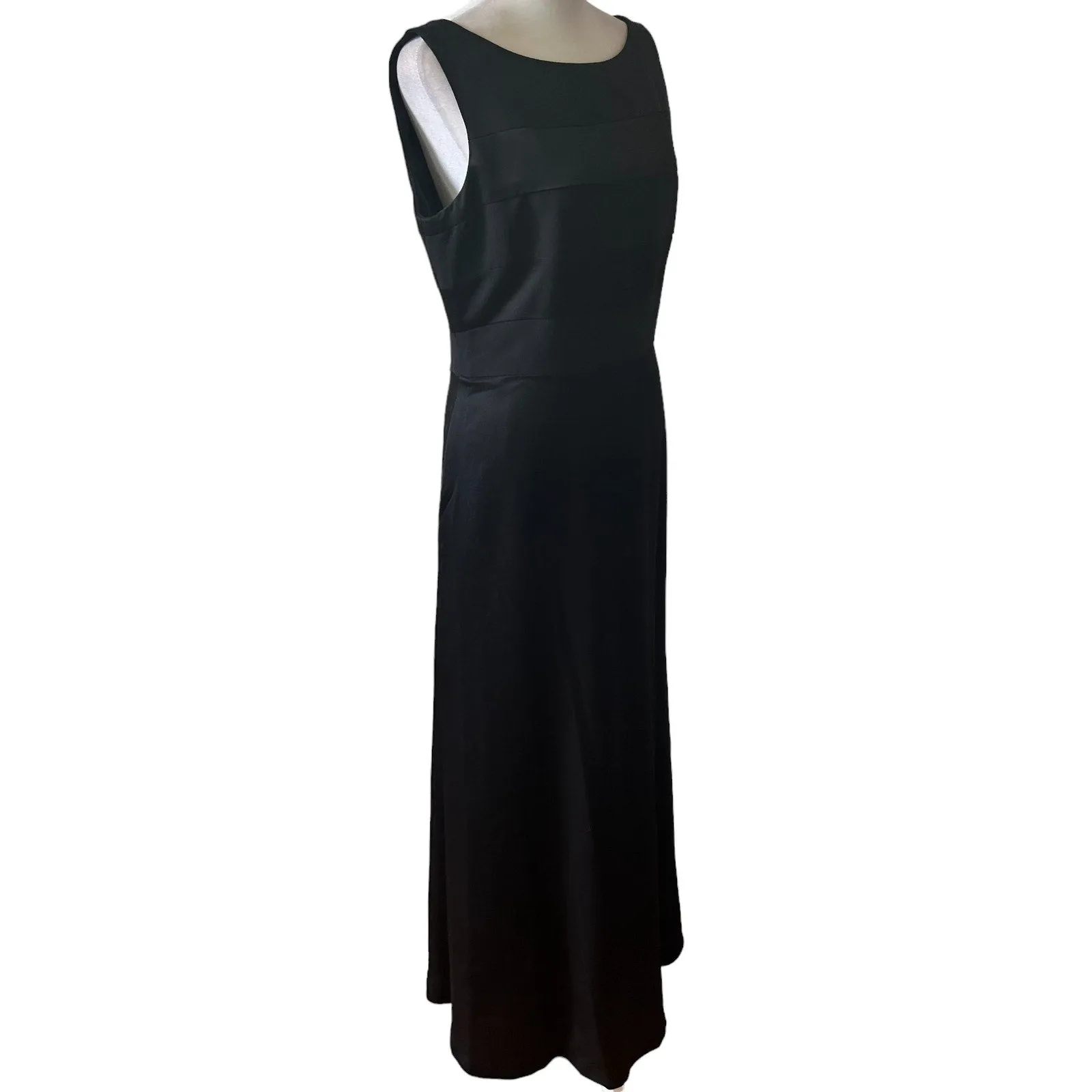 Evan Picone Black Classic Sleeveless Floor Length Maxi Dress Womens Size 8