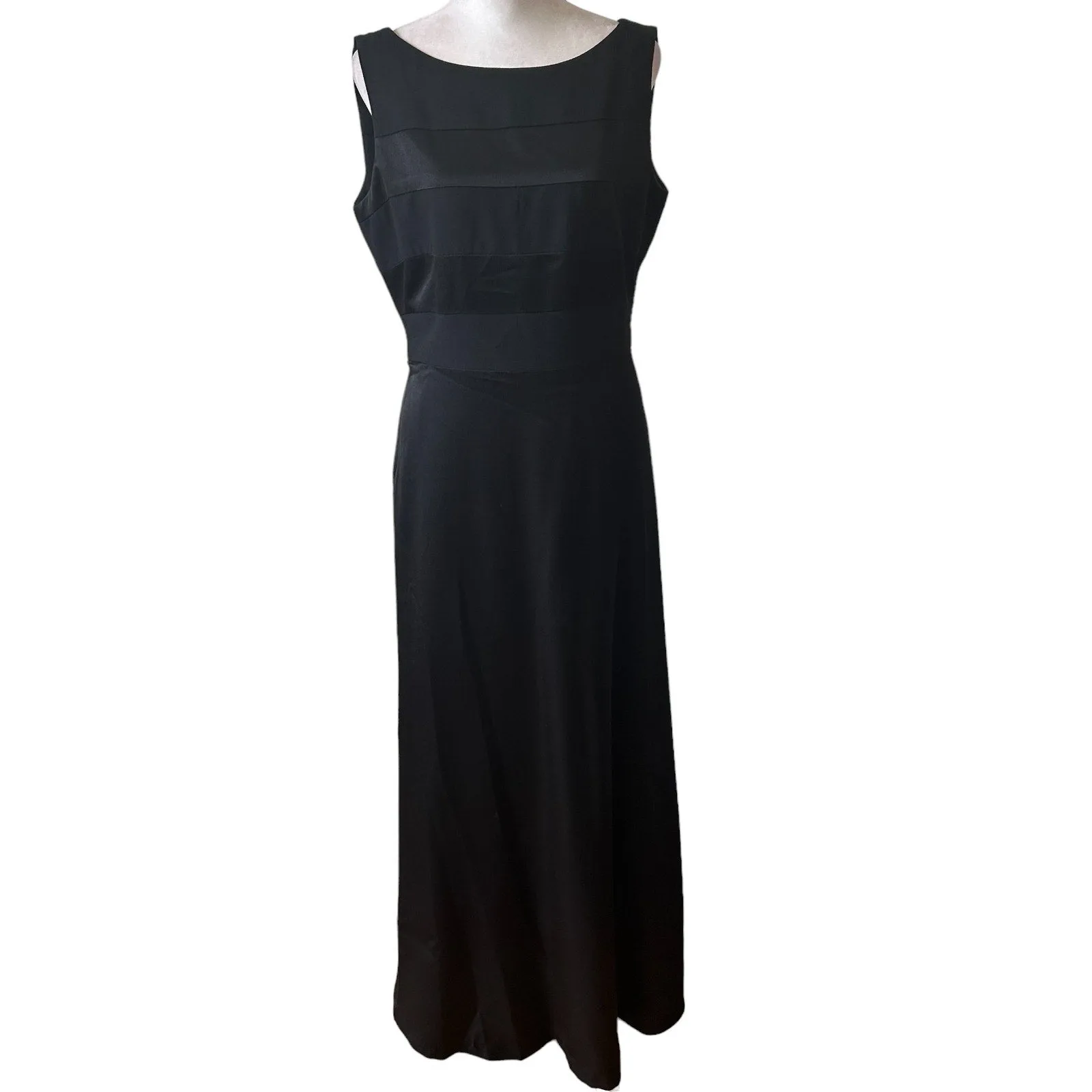 Evan Picone Black Classic Sleeveless Floor Length Maxi Dress Womens Size 8