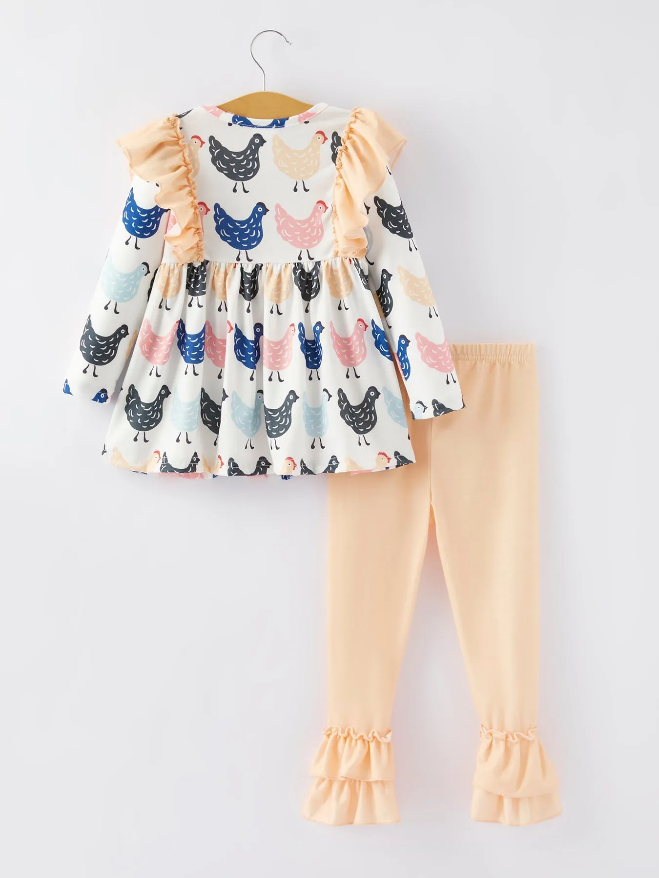 Farm Print Girls Outfit Set