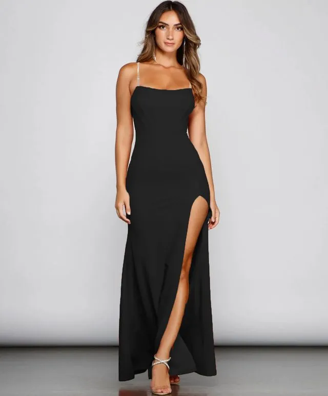 Feminine Black Asymmetric Bodycon Dress