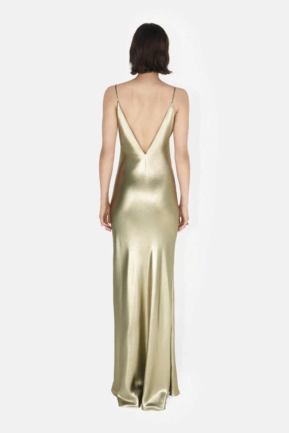 Galvanized Slip Dress - Gold