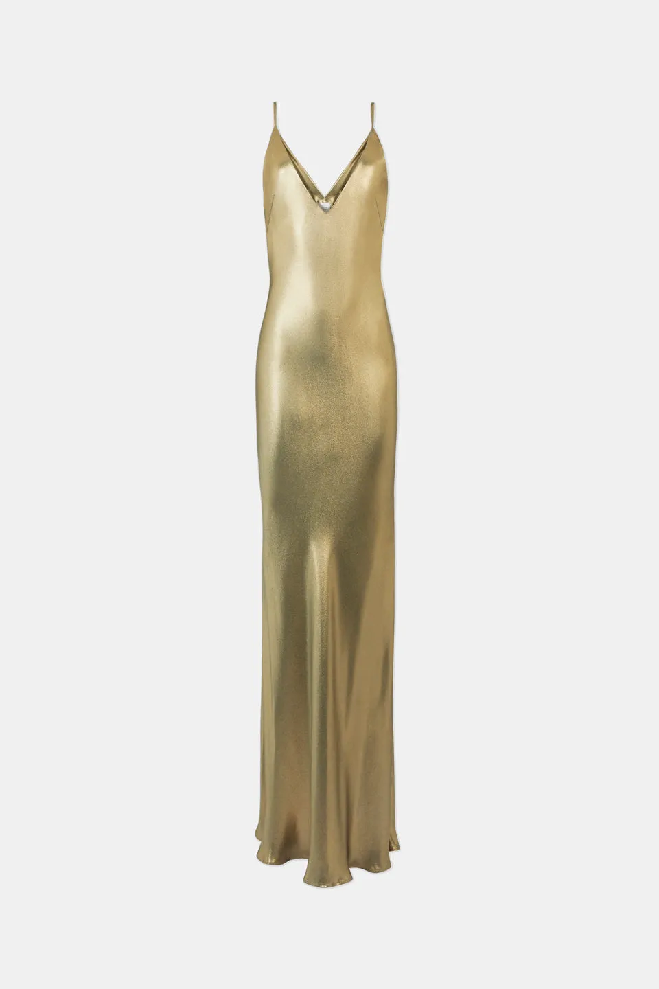 Galvanized Slip Dress - Gold