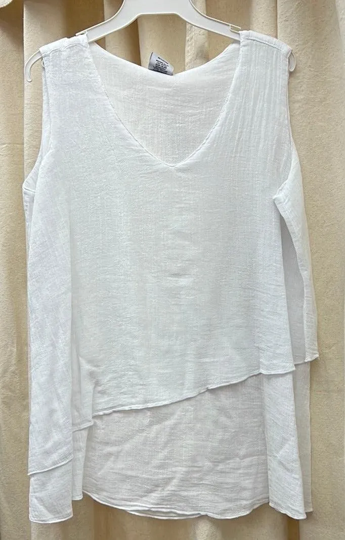 Gauze Layered Tank by Color Me Cotton