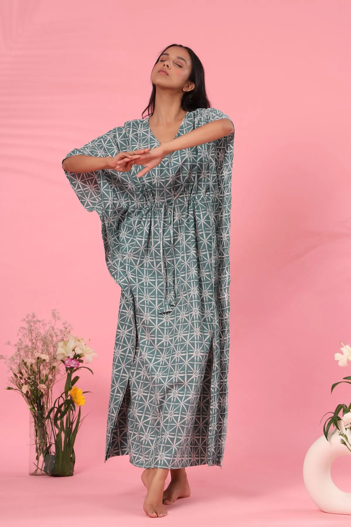 Geometrical Patterns on Blue Kaftan