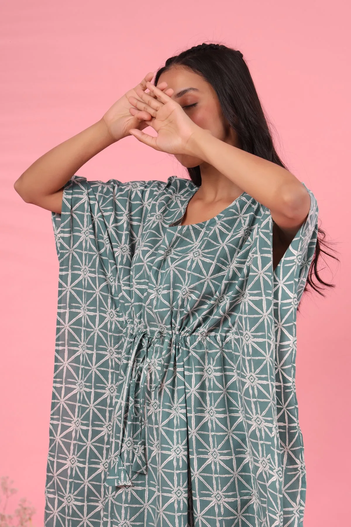 Geometrical Patterns on Blue Kaftan