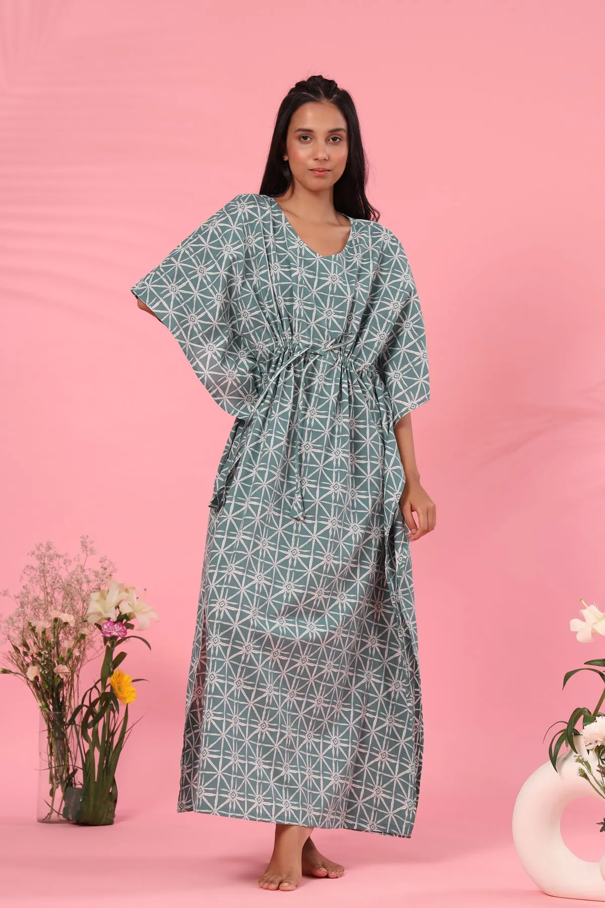 Geometrical Patterns on Blue Kaftan