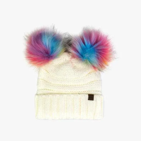 Girls Hat| Mia Faux Fur Pom Beanie | Appaman