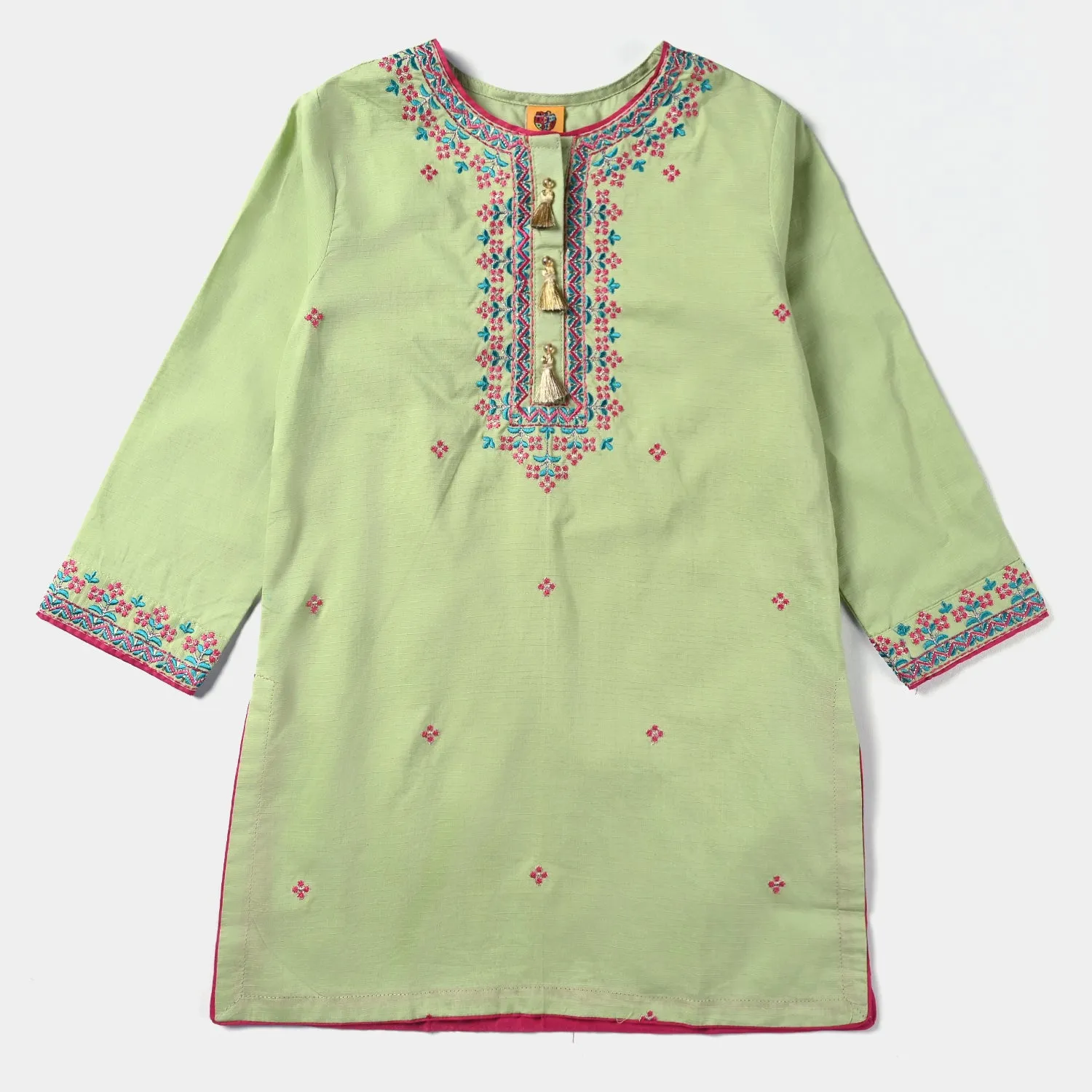 Girls Jacquard EMB 2PC Suit Zohra-G.Green