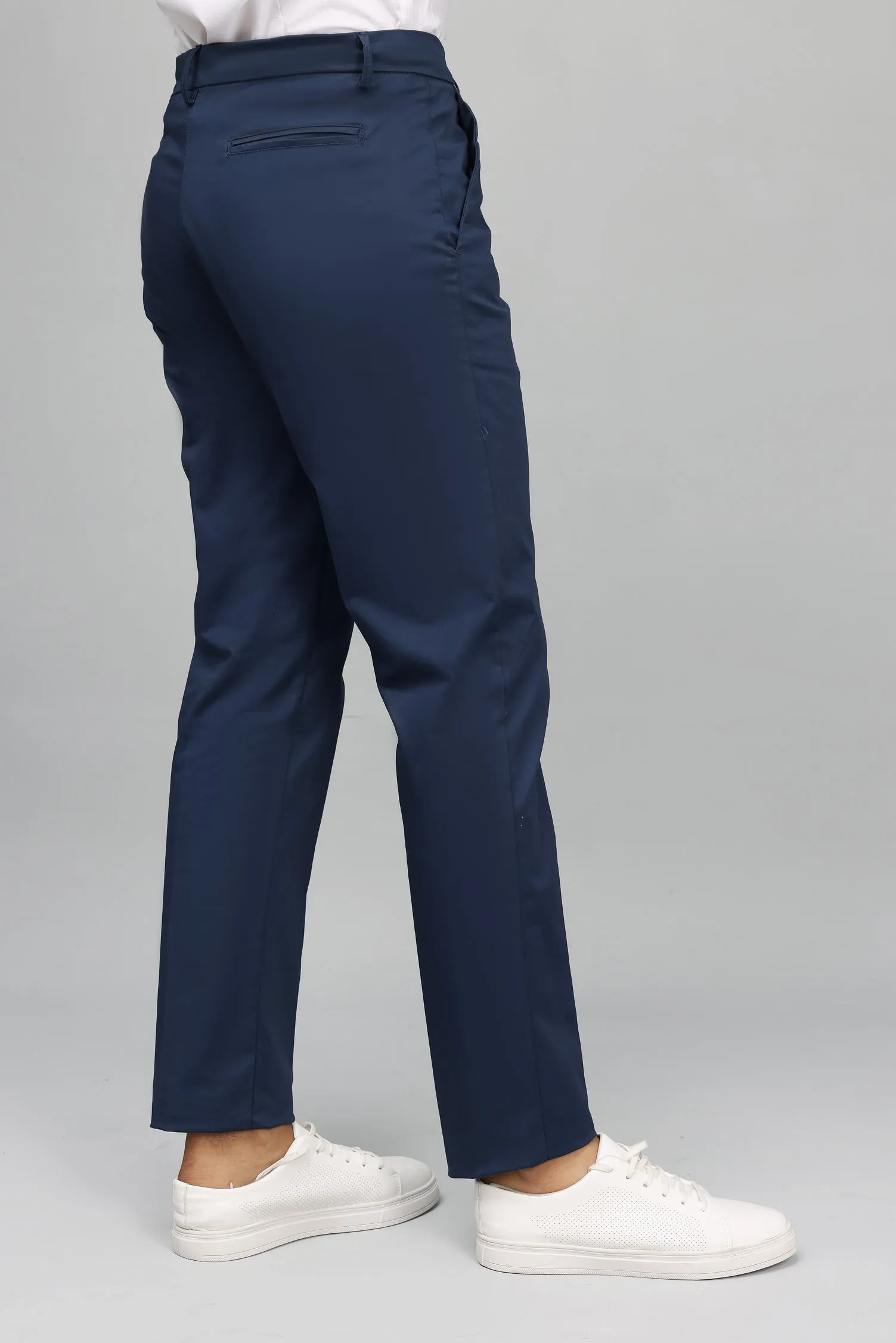 HIGH-RISE STRAIGHT-LEG TAILORED PANT-NAVY