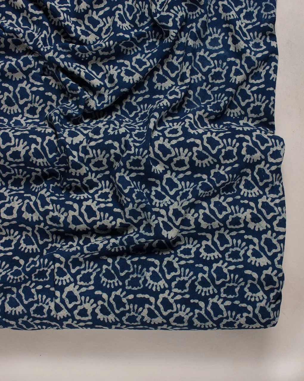 Indigo Hand Block Dobby Rayon Fabric