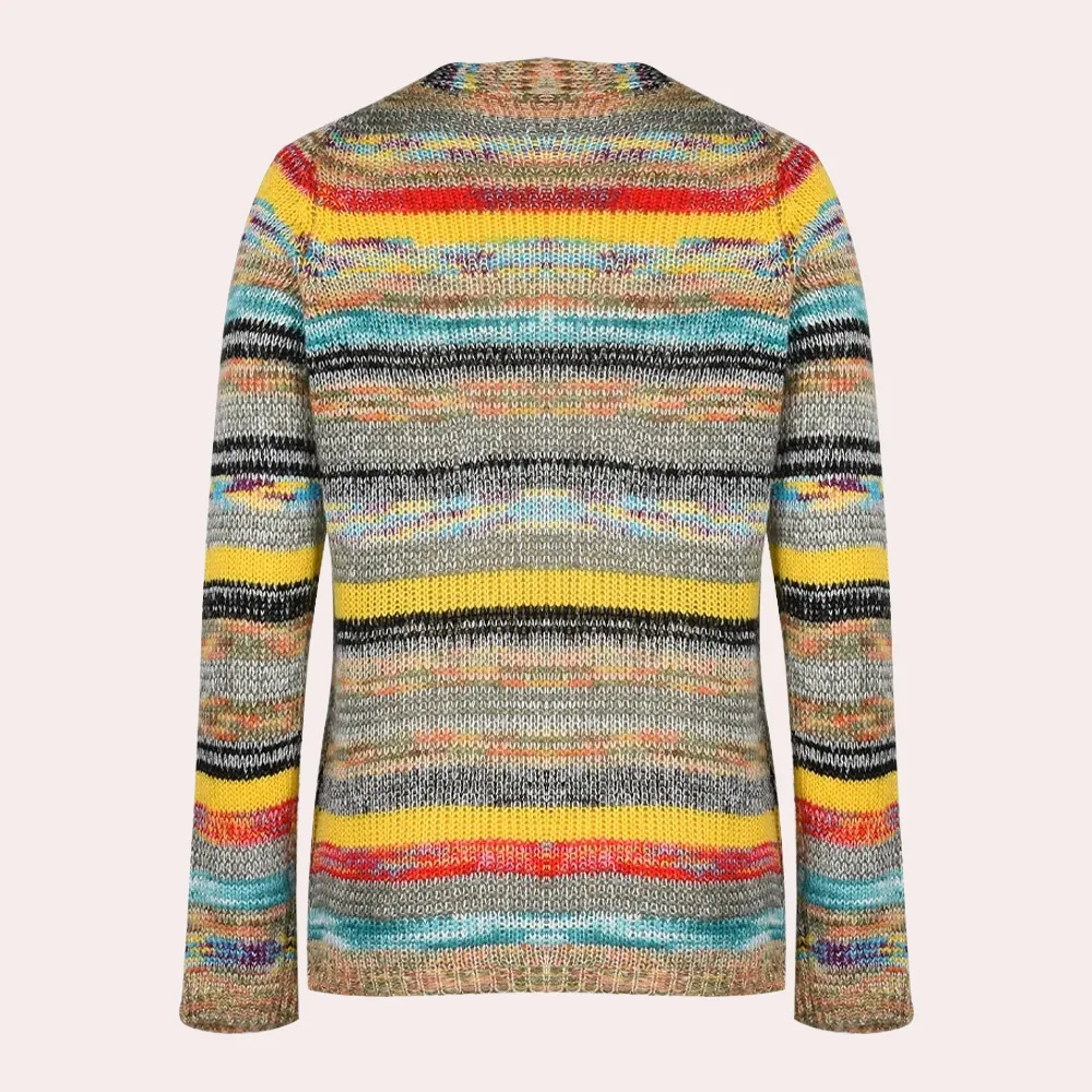 Ivyshape | Colorful Knitted Women's Cardigan With V-Neck