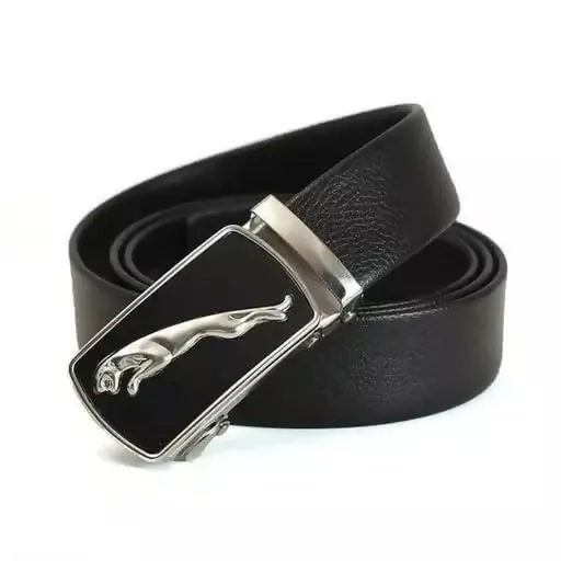 Jaguar Casual Wear Belt For Men Leather (Silver Black)