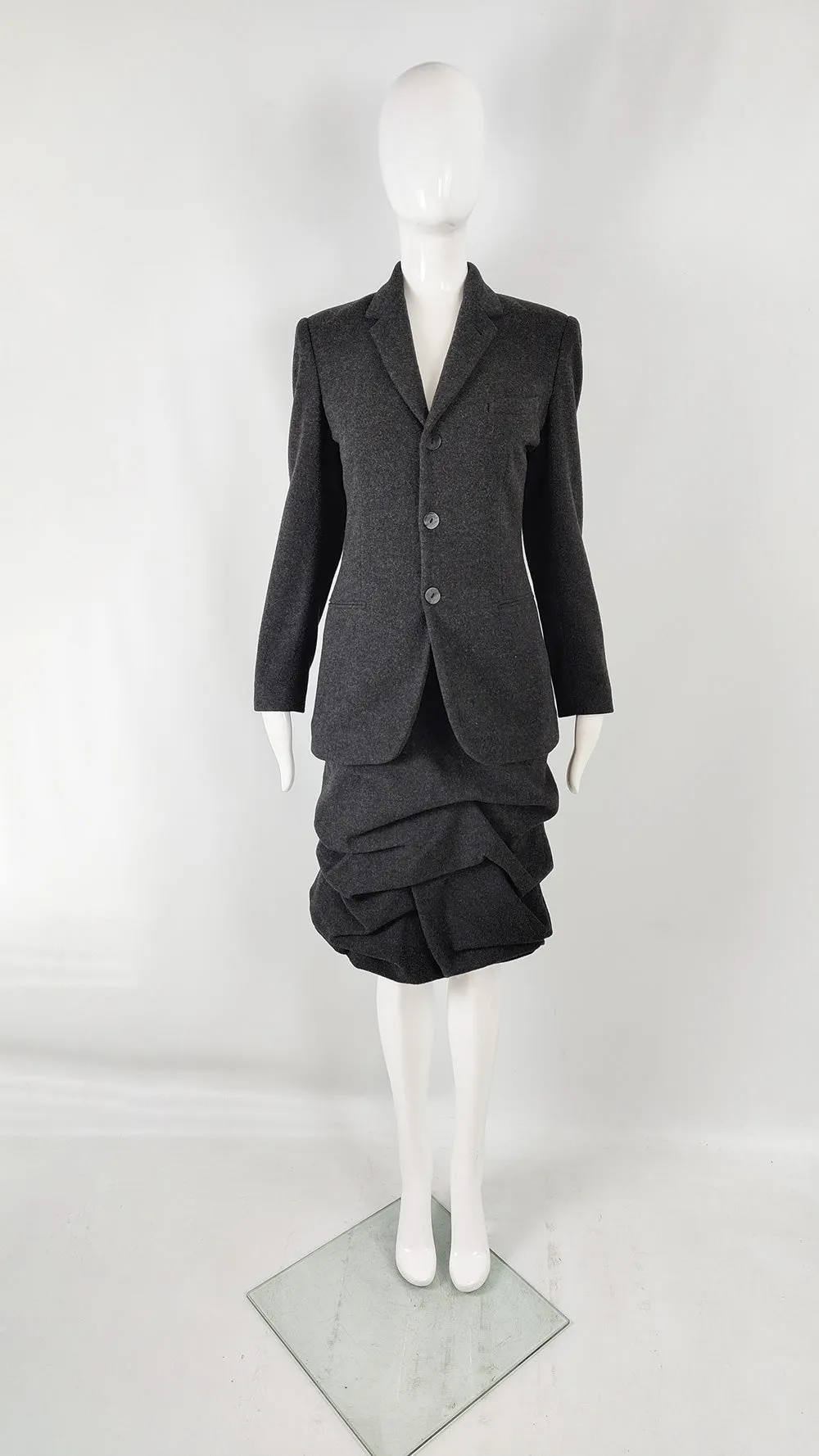 Jean Paul Gaultier Vintage Grey Wool & Cashmere Skirt Suit