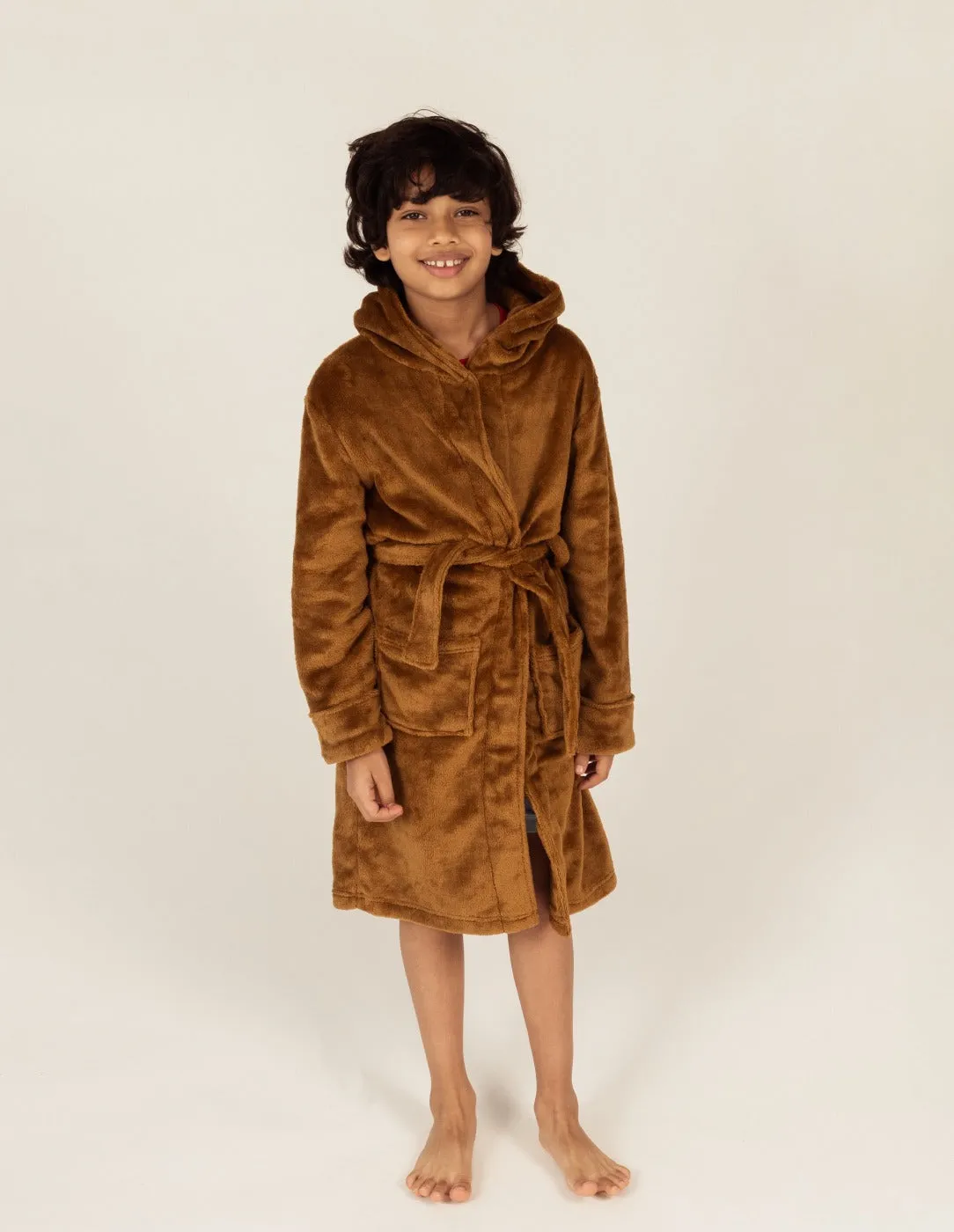 Kid's Fleece Hooded Bear Robe