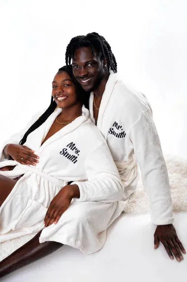 King and Queen Bathrobes for Couple Cozy Terry Bathrobes wife and husband - Glitter