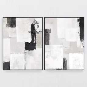 LBD EXCLUSIVE  |  PAULO FRAMED CANVAS PRINT  |  SET OF 2  |  100CM X 140CM  |  NATURAL   WHITE   BLACK