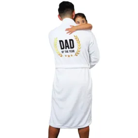 Luxe Plush Robe - Dad Of The Year - White