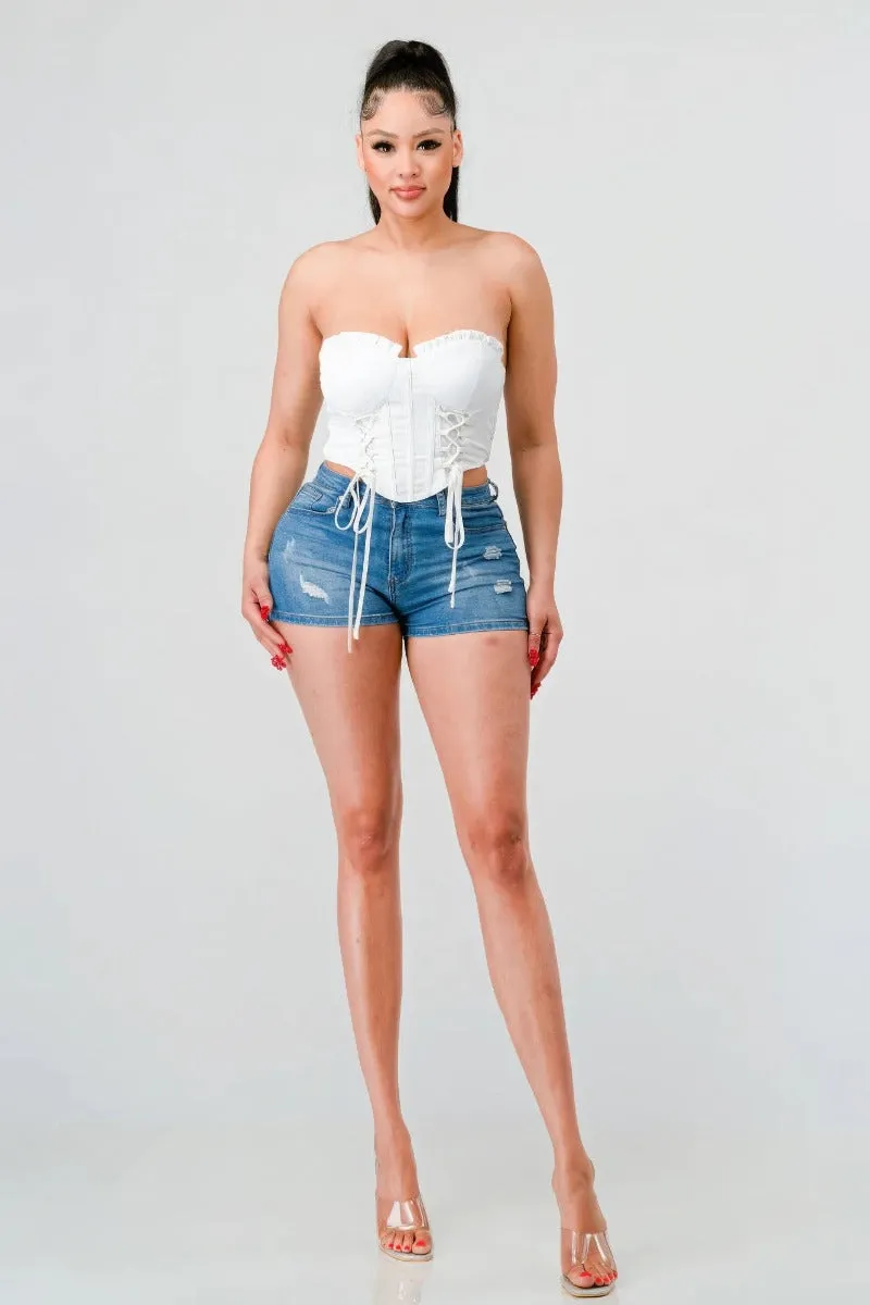 Luxe Sweetheart Drawstring Bustier