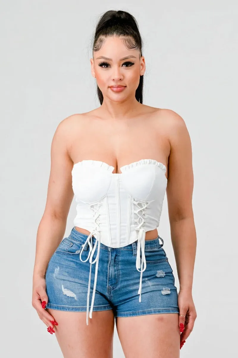 Luxe Sweetheart Drawstring Bustier