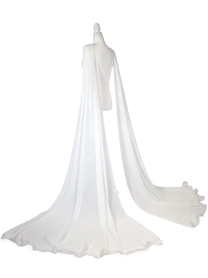 Marc Defang 2013 Long Adult Chiffon Fly Away Cape Panels Pageant Formal Accessory