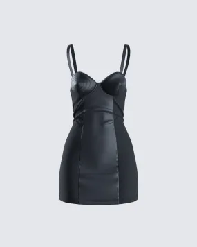 Maria Black Satin Bustier Dress